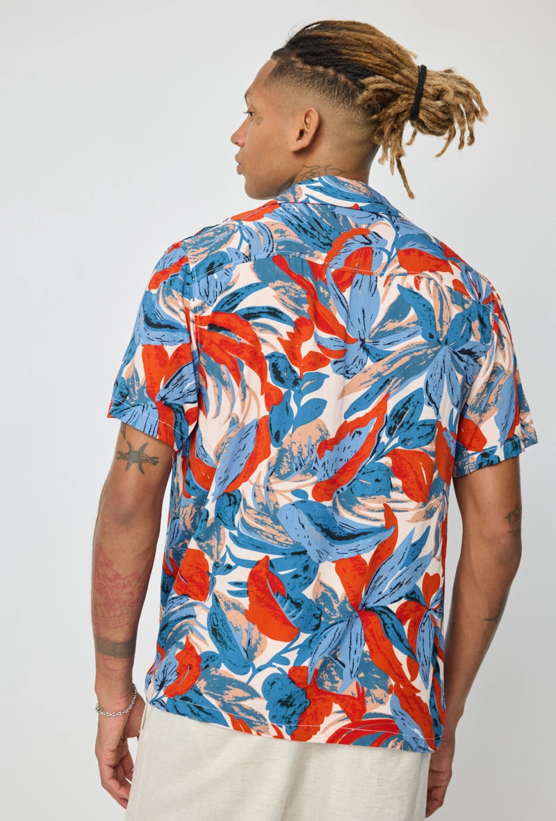 Chemise à motifs tropicals