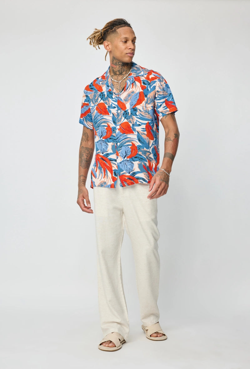 Chemise à motifs tropicals