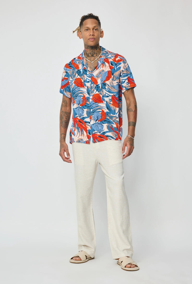 Chemise à motifs tropicals