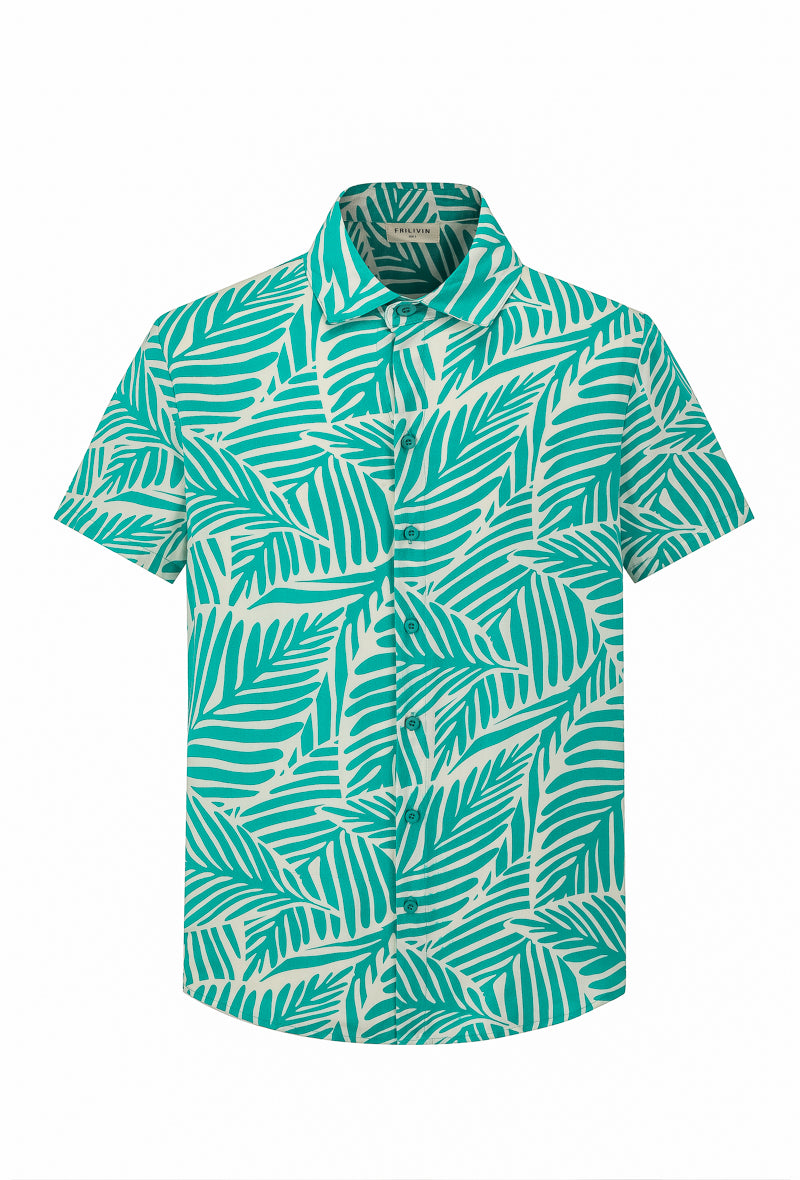 Chemise manches courtes fleuris