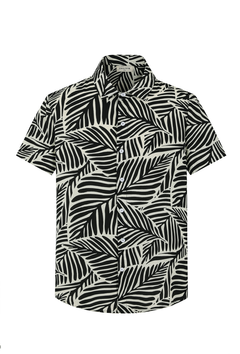 Chemise manches courtes fleuris