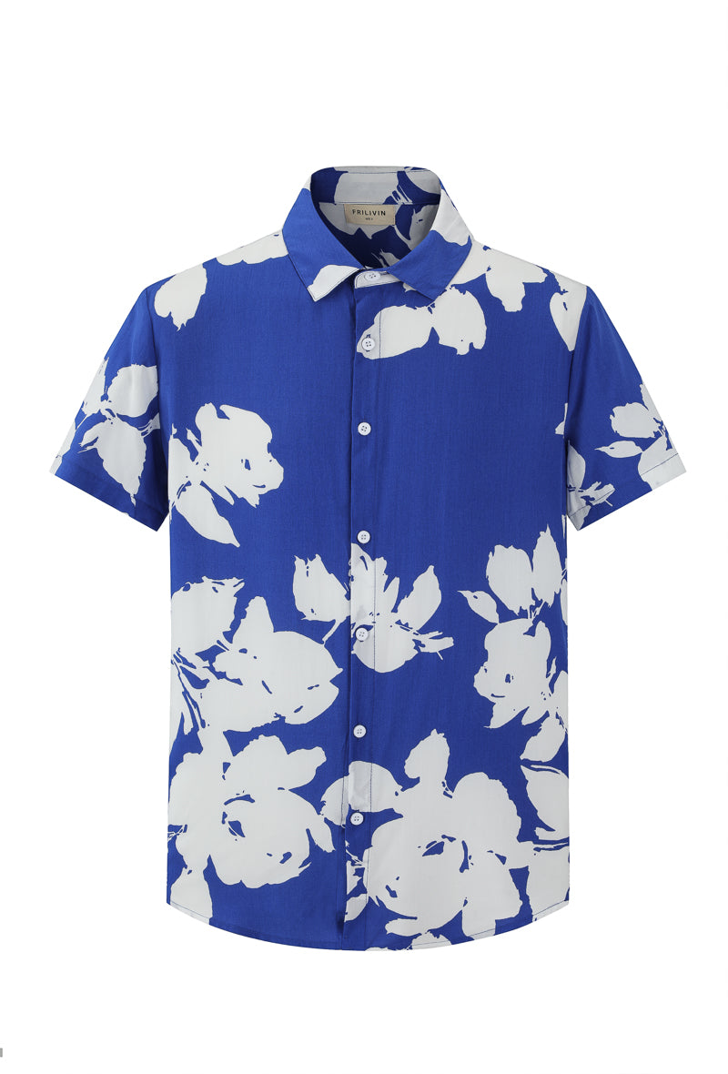 Chemise manches courtes fleuris