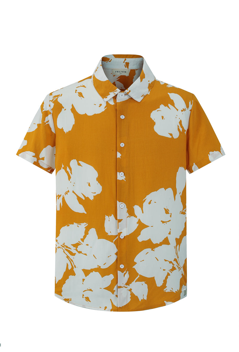 Chemise manches courtes fleuris