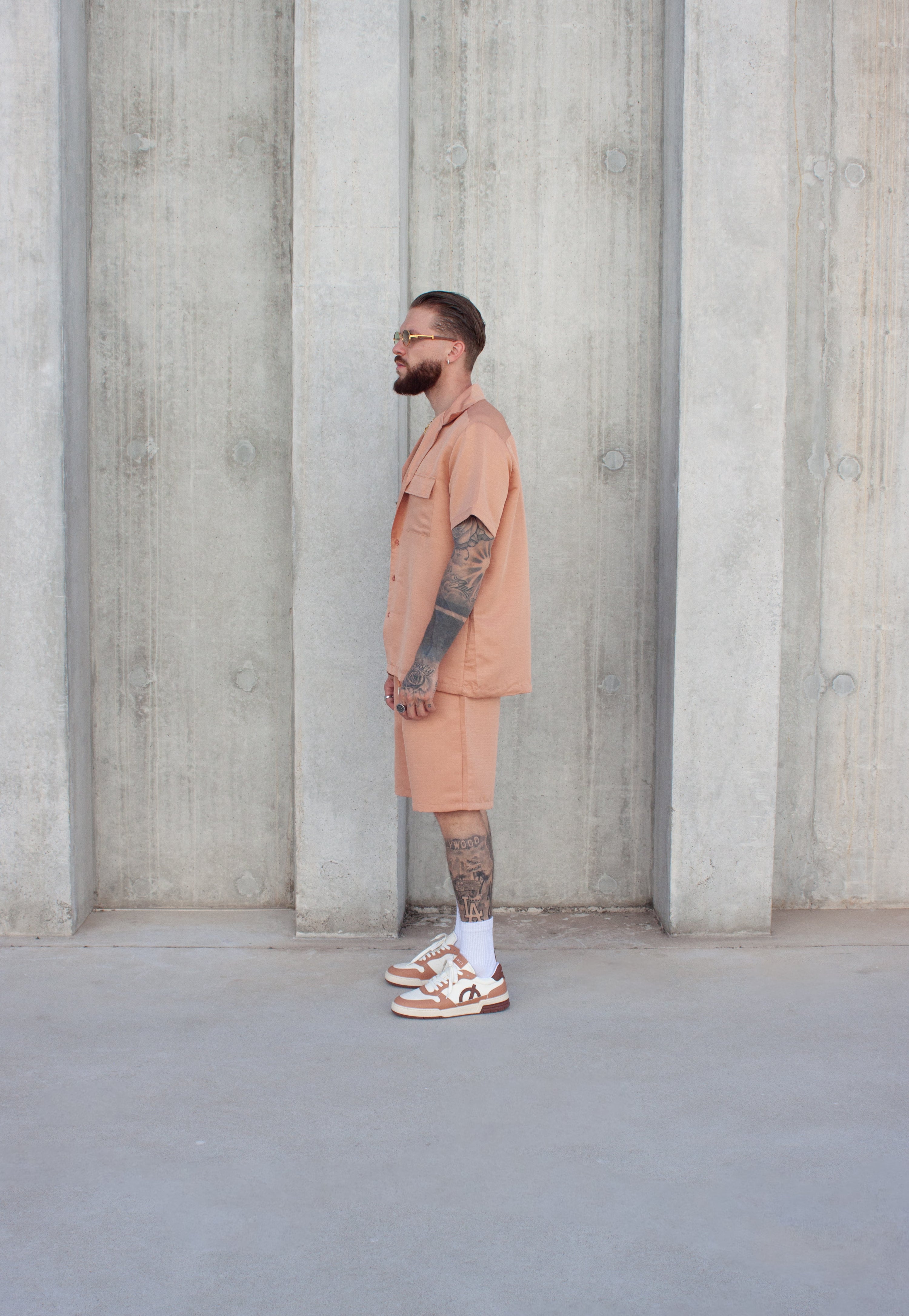 Ensemble uni détente chemise short