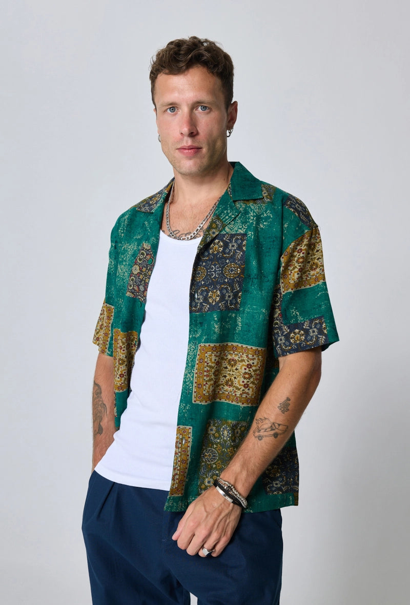 Chemise à manches courtes à motif intégral