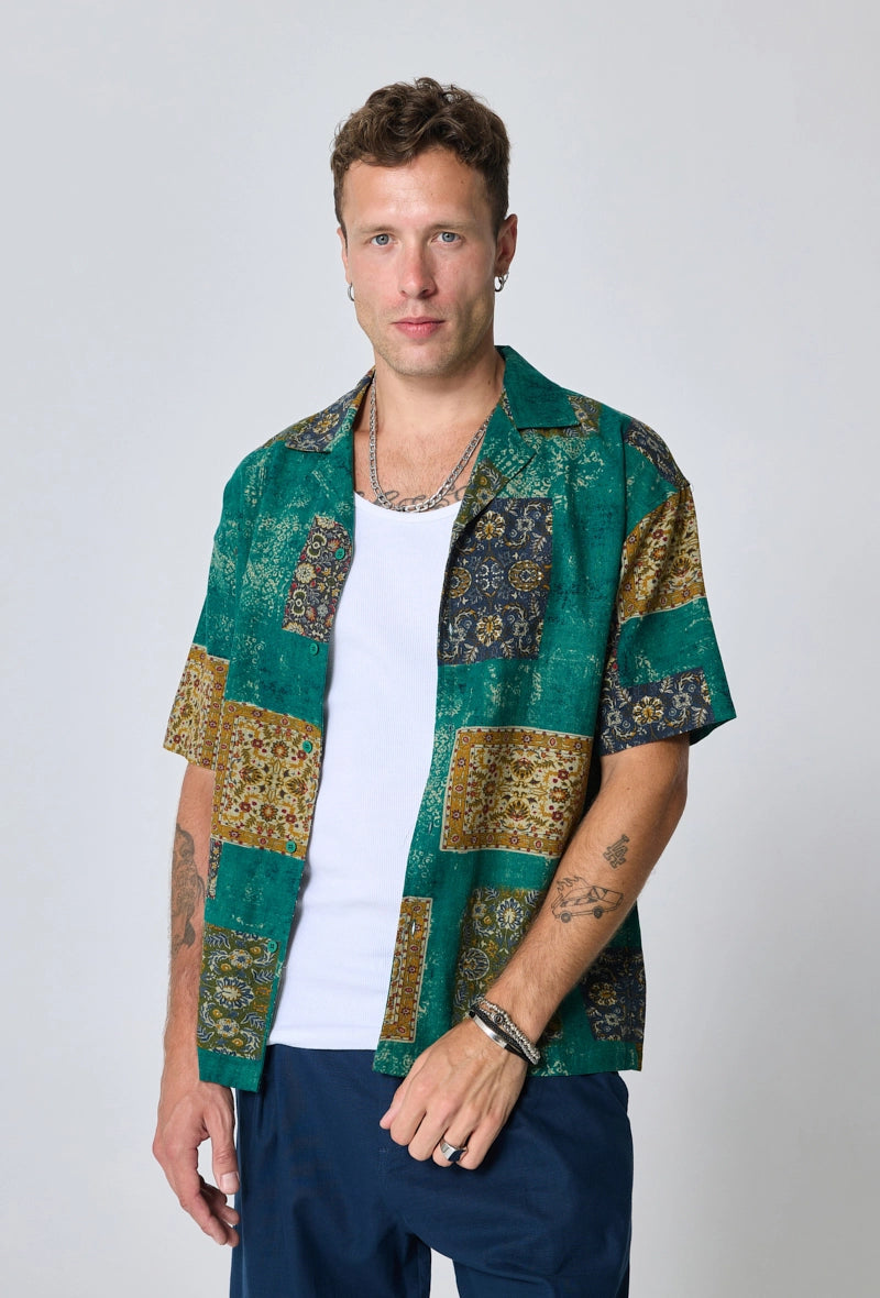 Chemise à manches courtes à motif intégral