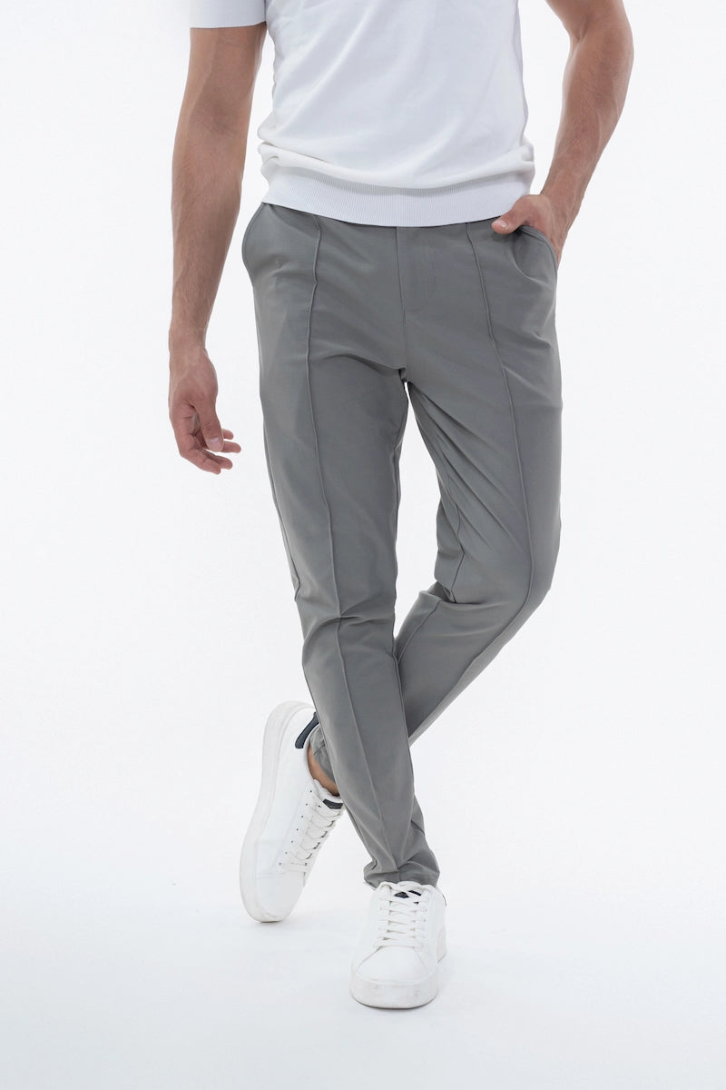 Pantalon chino uni avec glissière