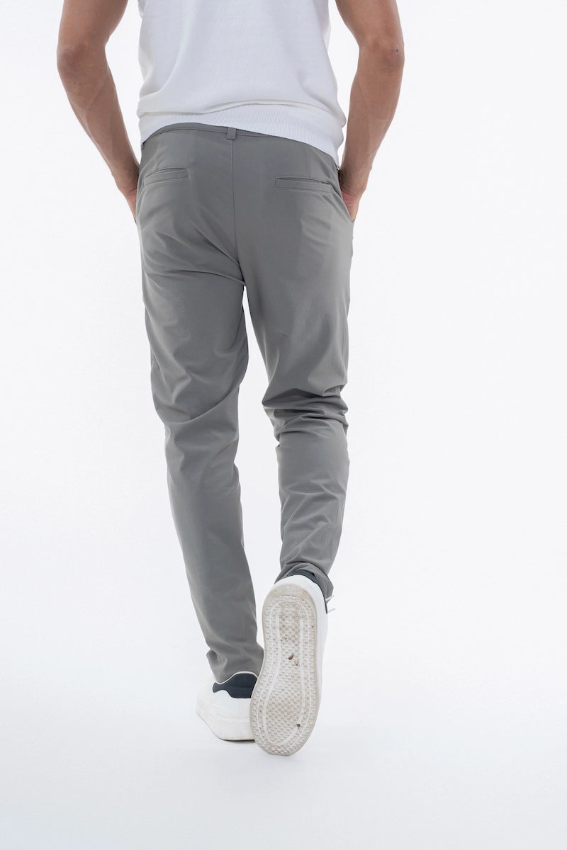 Pantalon chino uni avec glissière