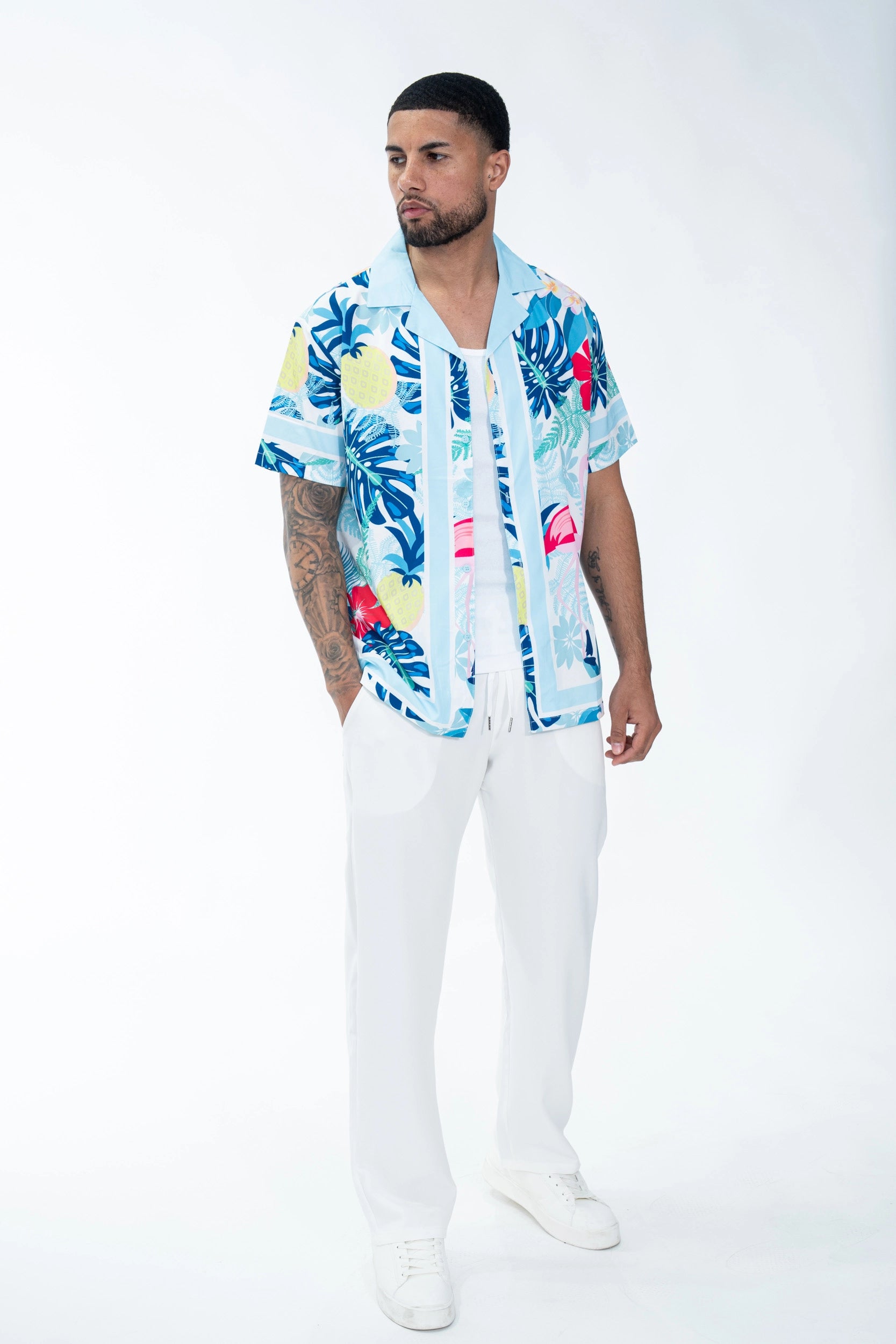 Exotic tropical print shirt