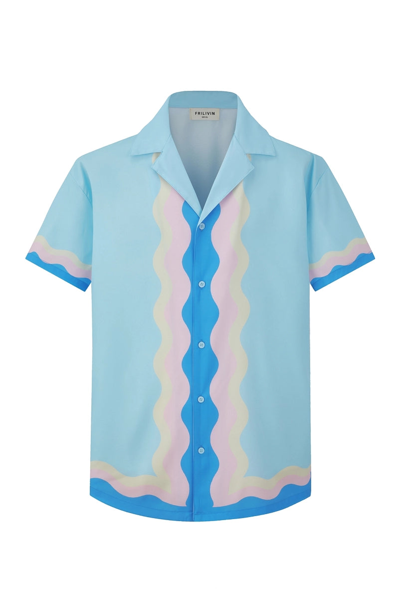 Chemise décontractée à motif ondulé