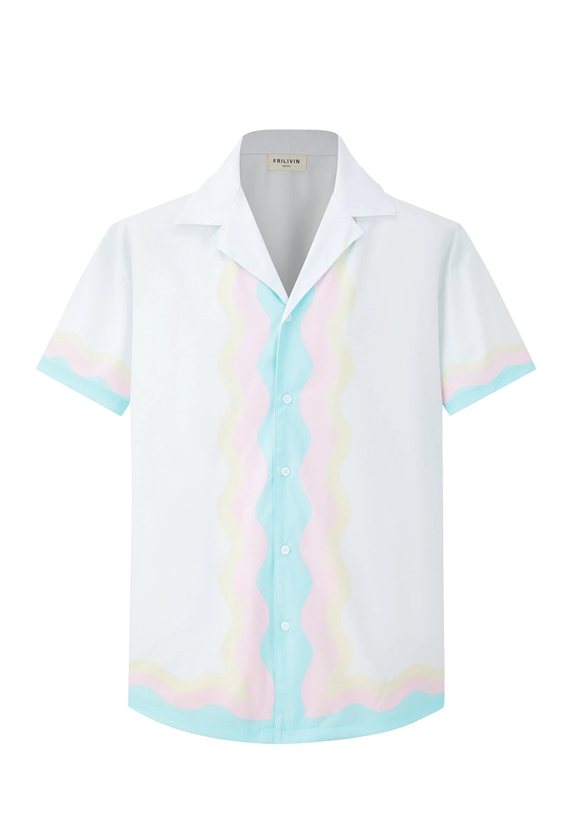 Chemise décontractée à motif ondulé