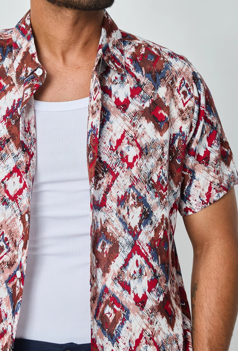 Chemise d'été à imprimé asbstrait