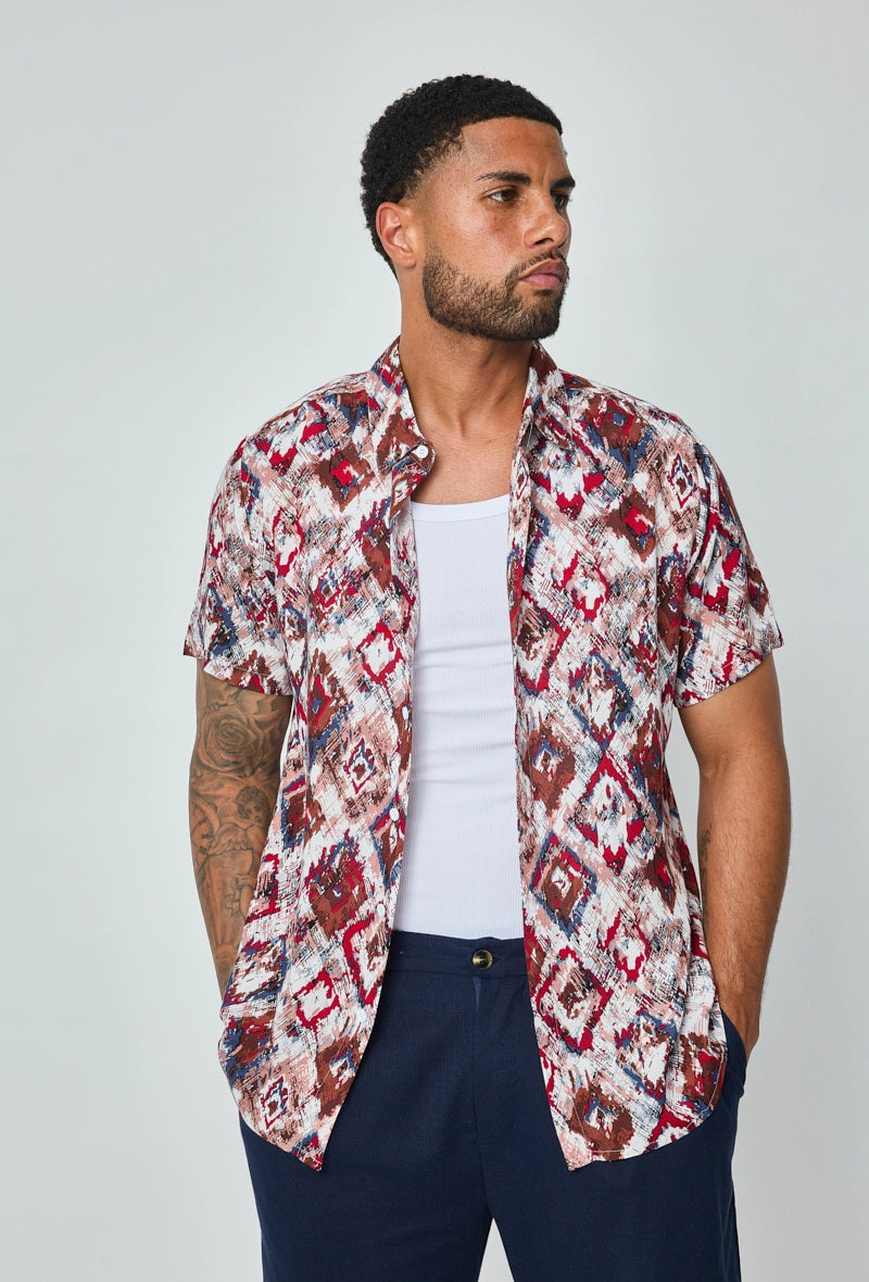Chemise d'été à imprimé asbstrait