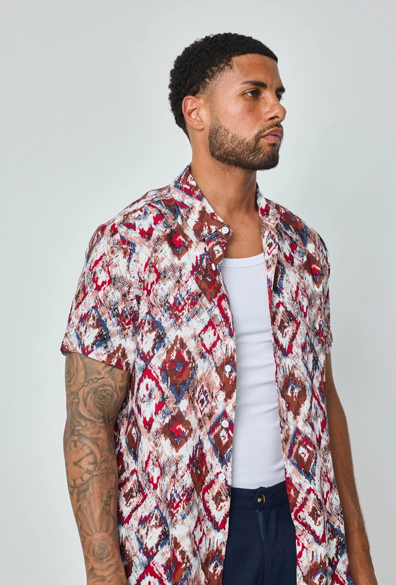 Chemise d'été à imprimé asbstrait