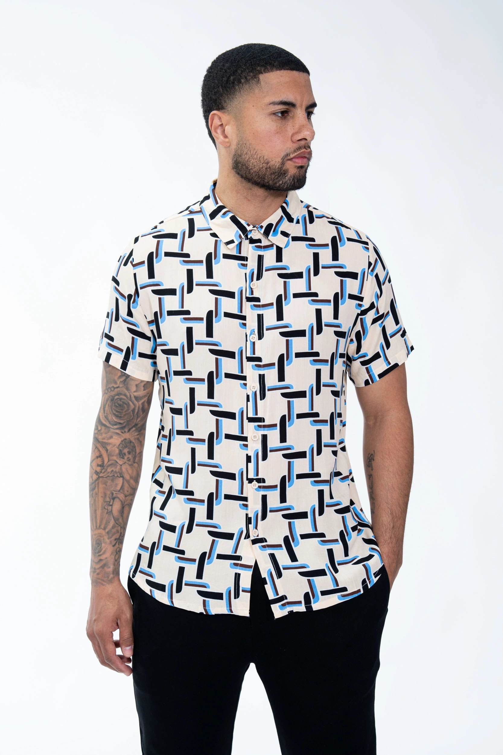 Abstract art-inspired casual shirt