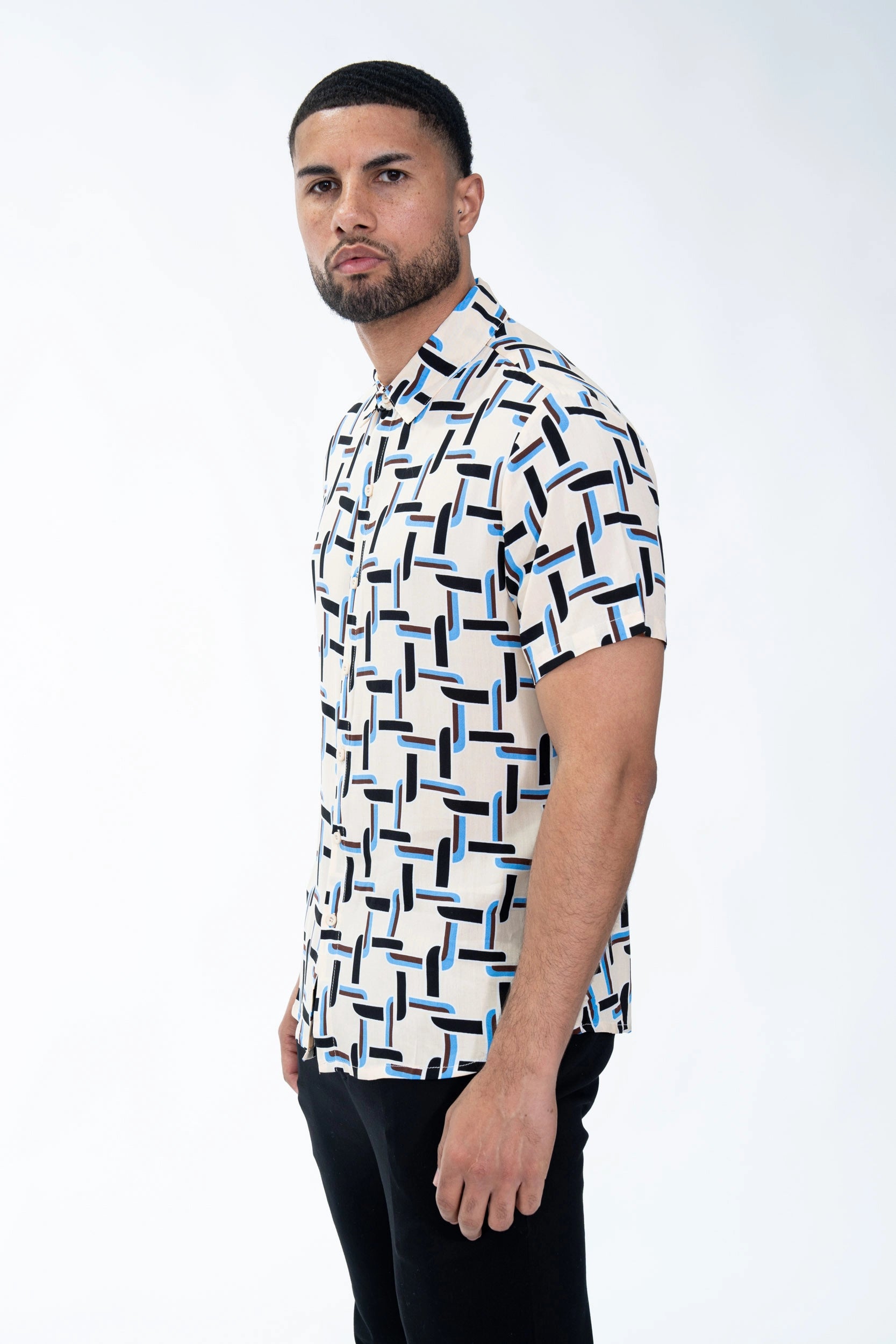 Abstract art-inspired casual shirt