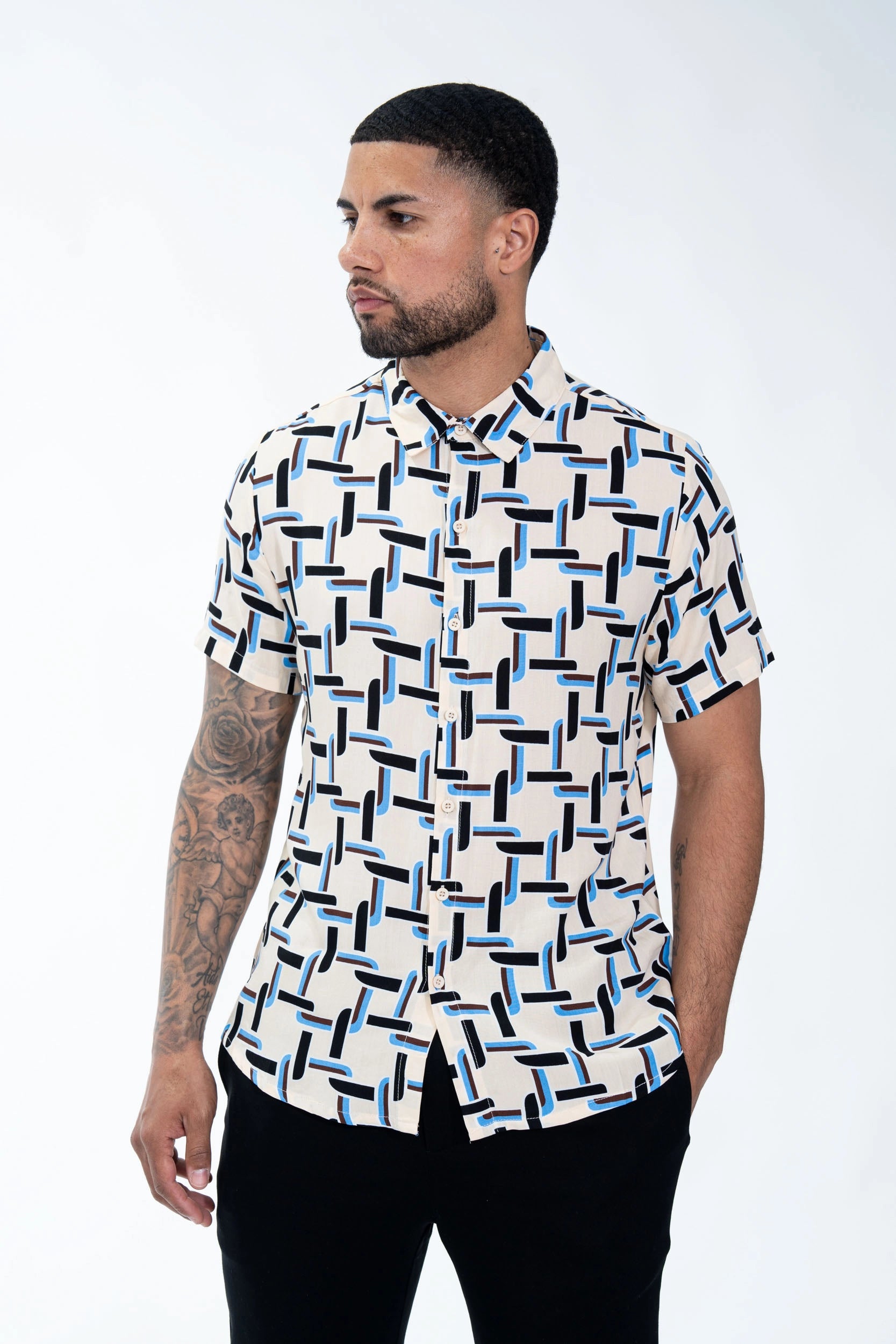 Abstract art-inspired casual shirt