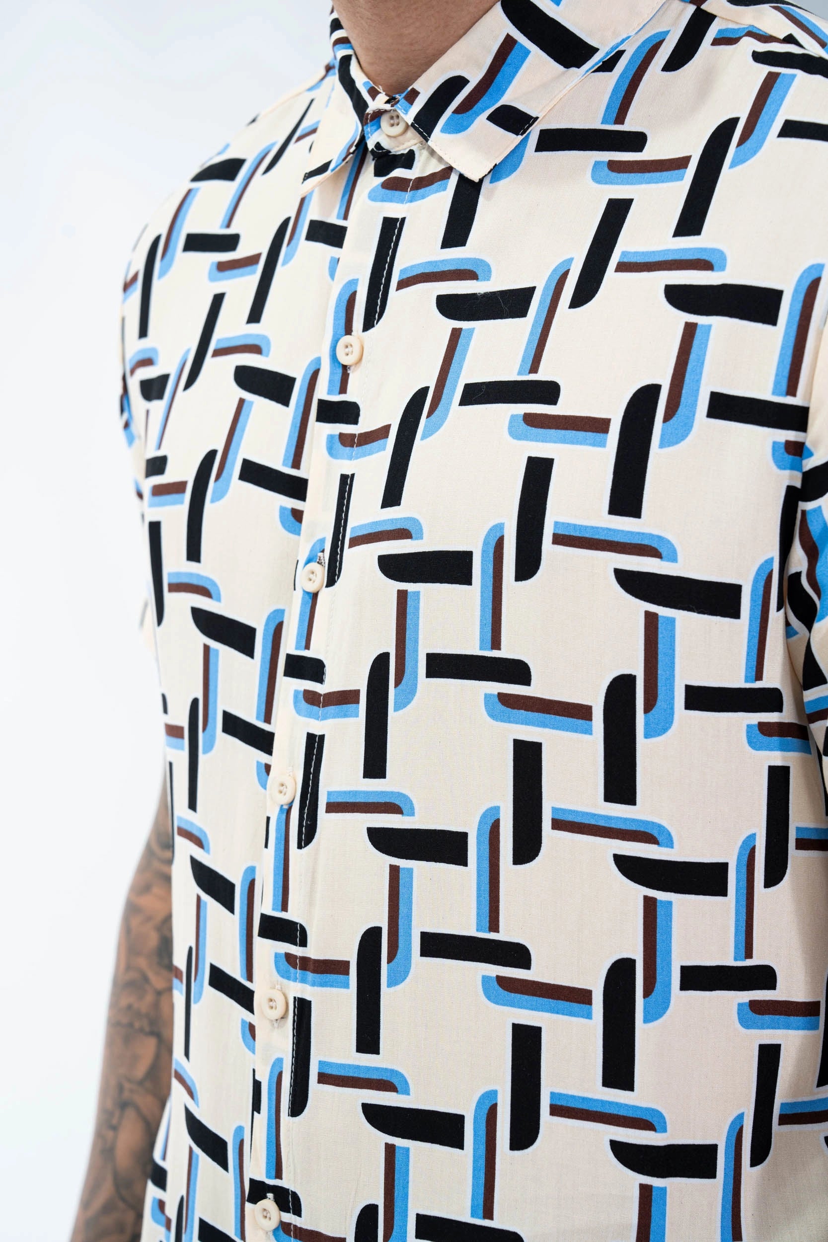 Abstract art-inspired casual shirt