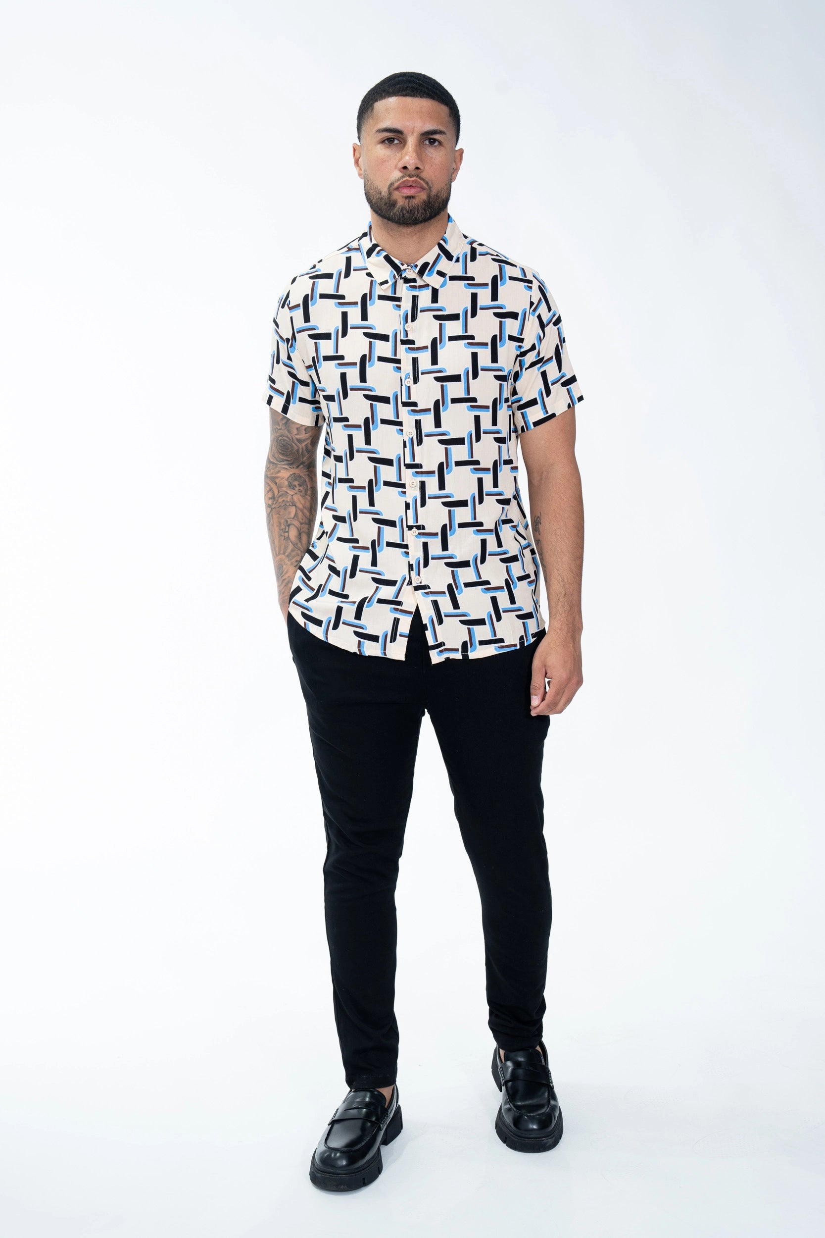 Abstract art-inspired casual shirt