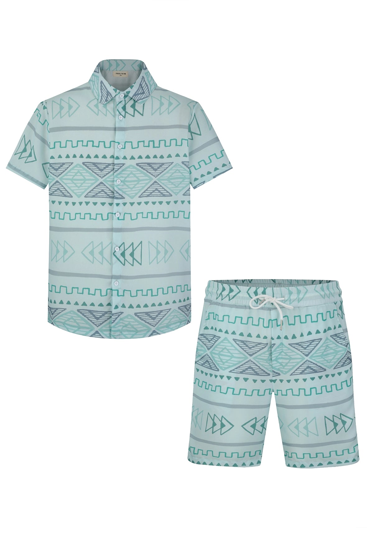 Ensemble short à motif géométrique