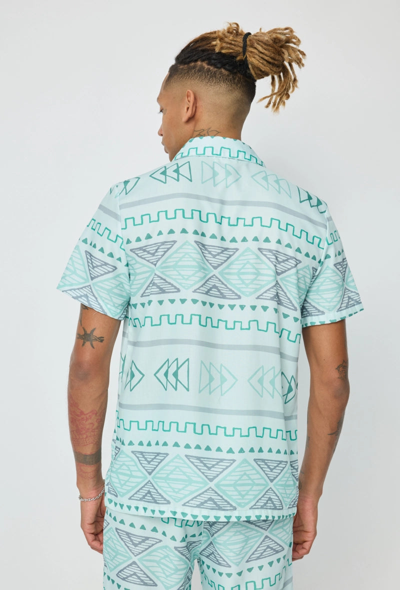Ensemble short à motif géométrique