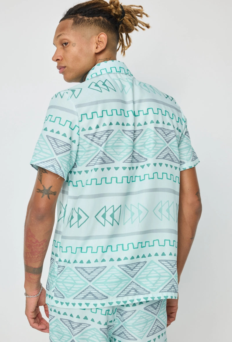 Ensemble short à motif géométrique