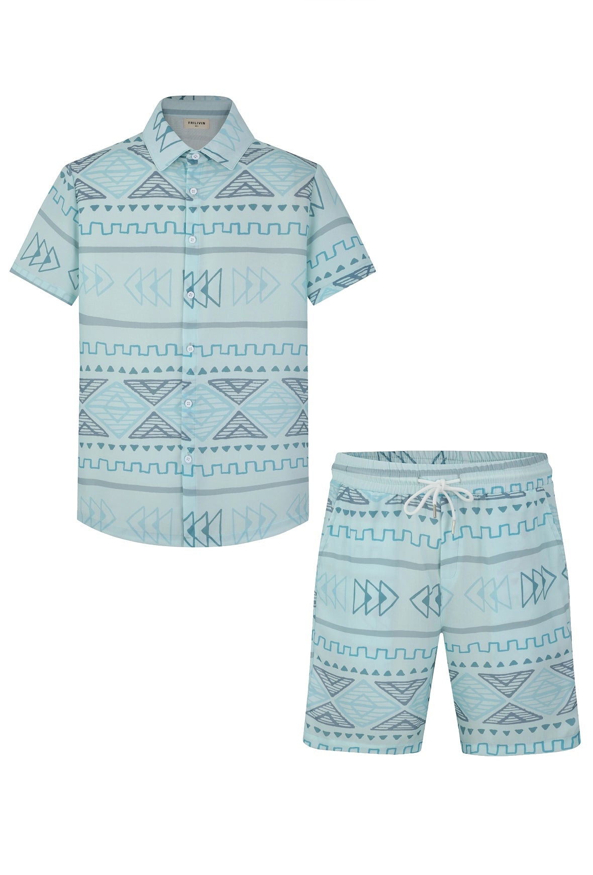 Ensemble short à motif géométrique