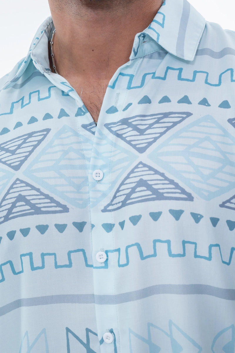Ensemble short à motif géométrique