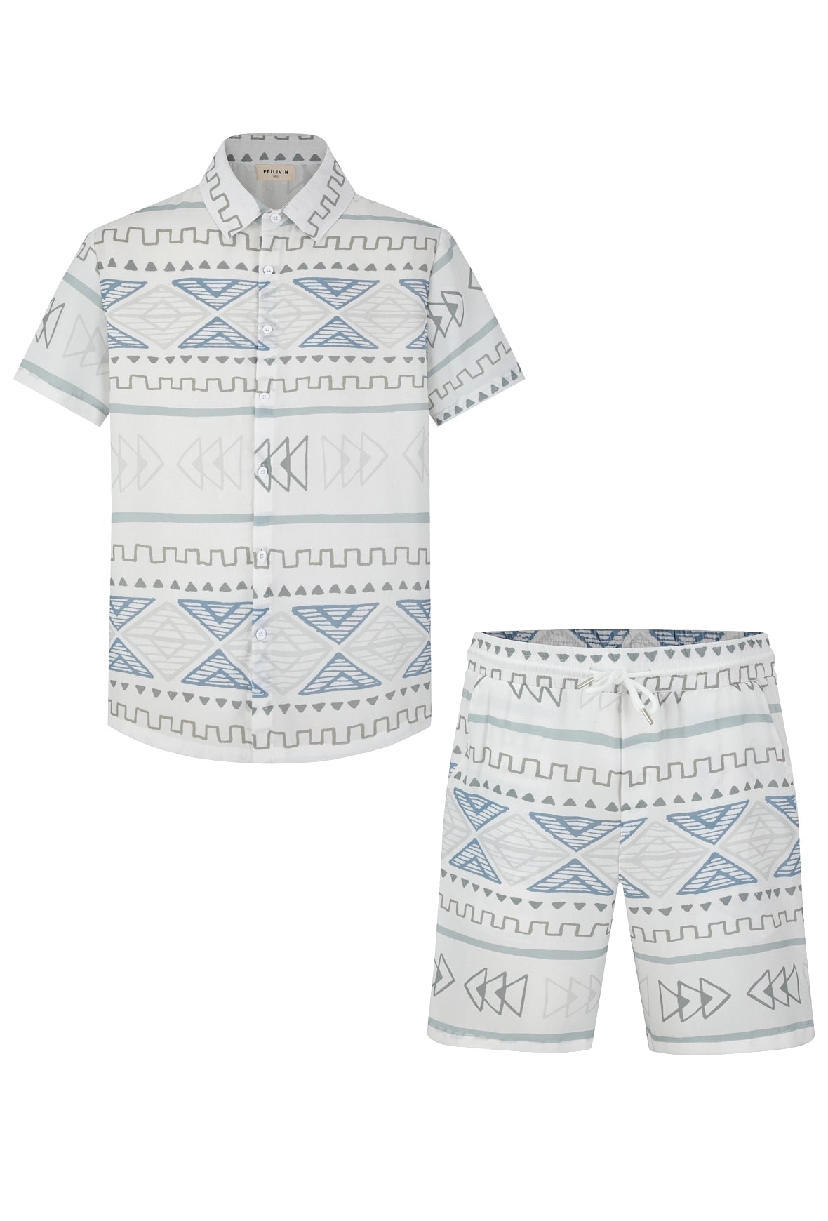 Ensemble short à motif géométrique