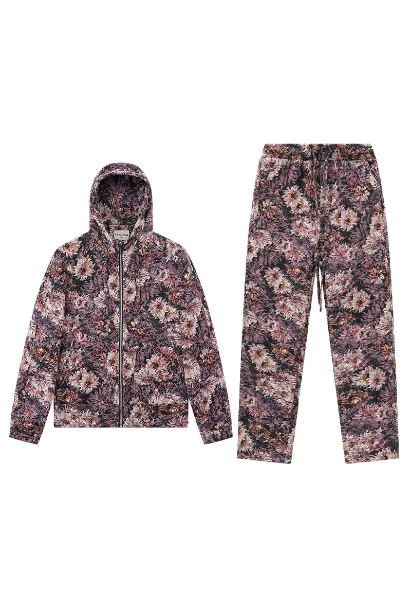 Ensemble veste pantalon fleurie