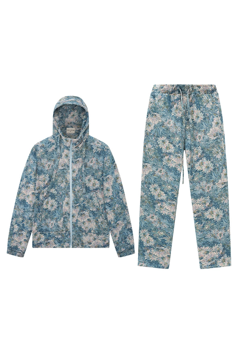 Ensemble veste pantalon fleurie