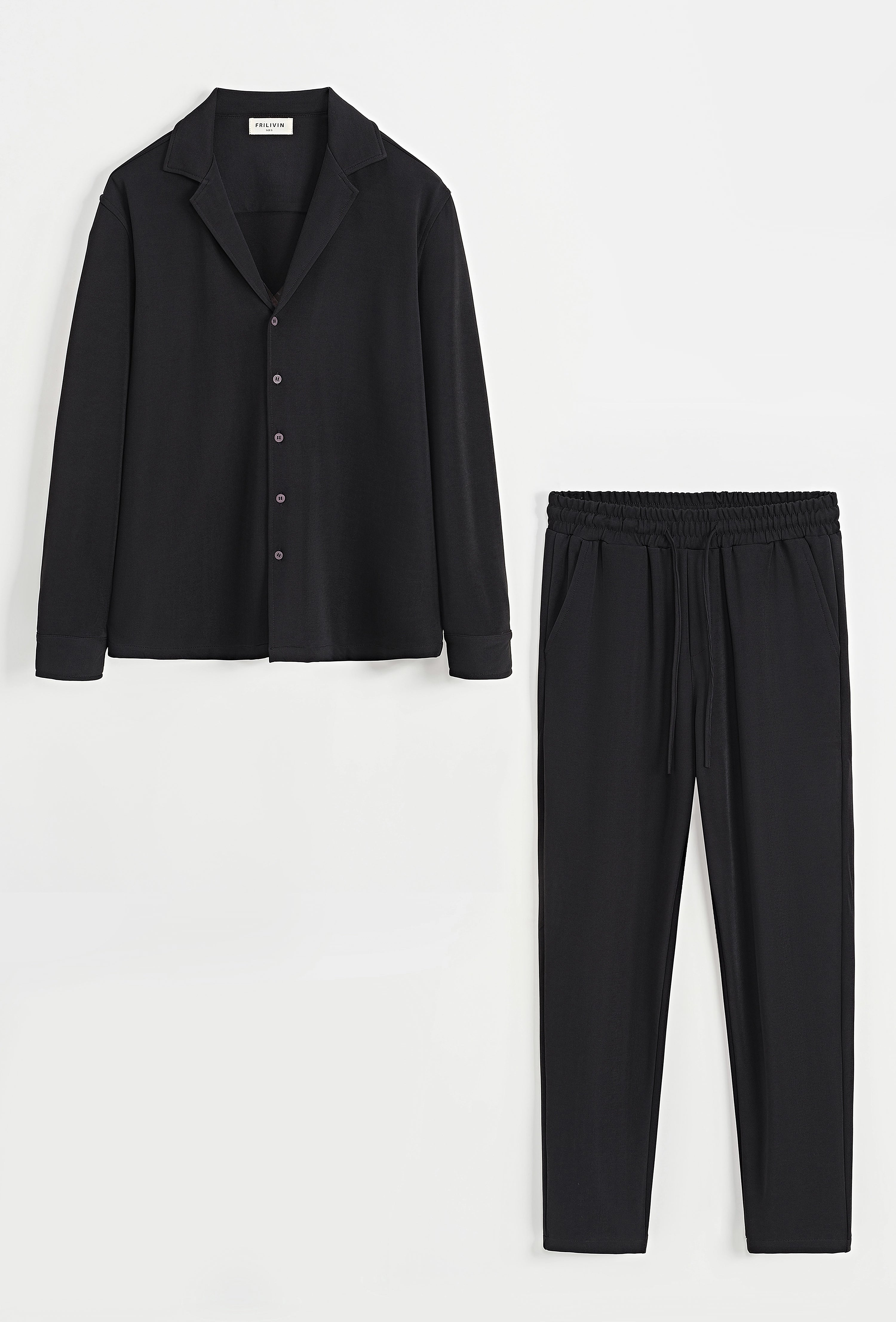 Ensemble chemise pantalon uni oversize