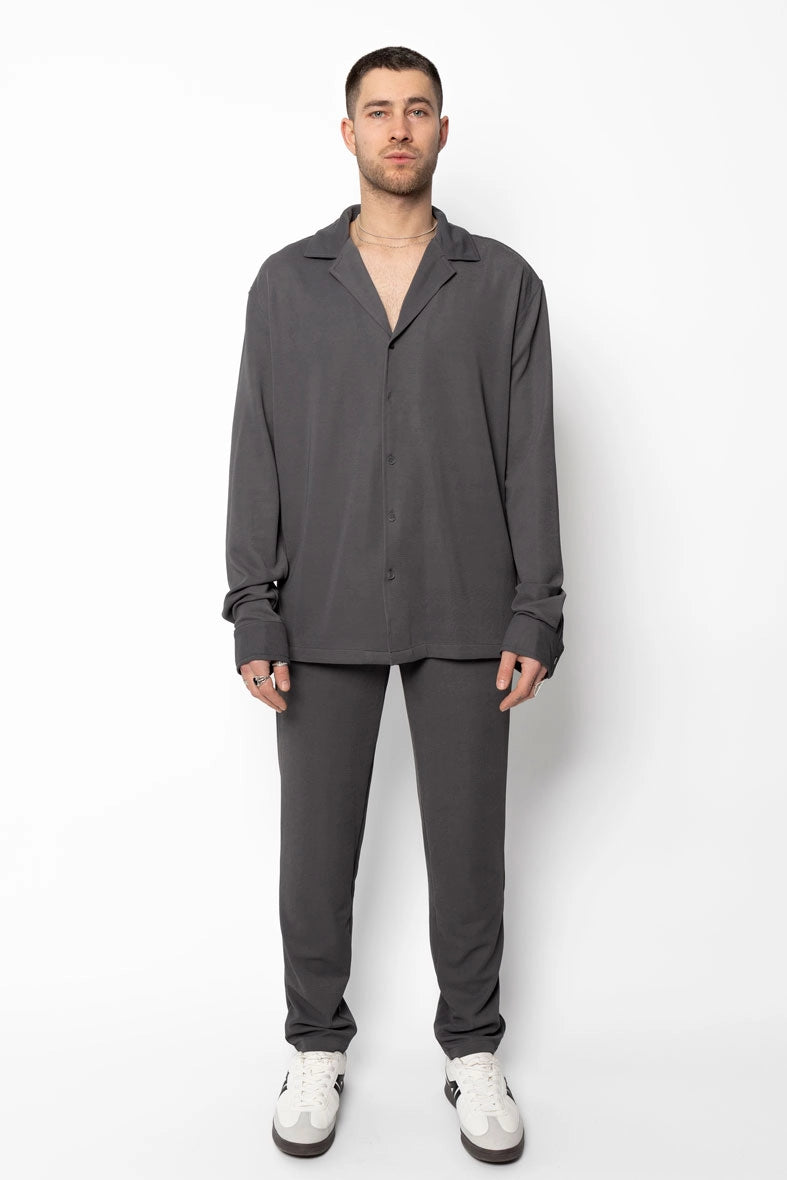 Ensemble chemise pantalon uni oversize