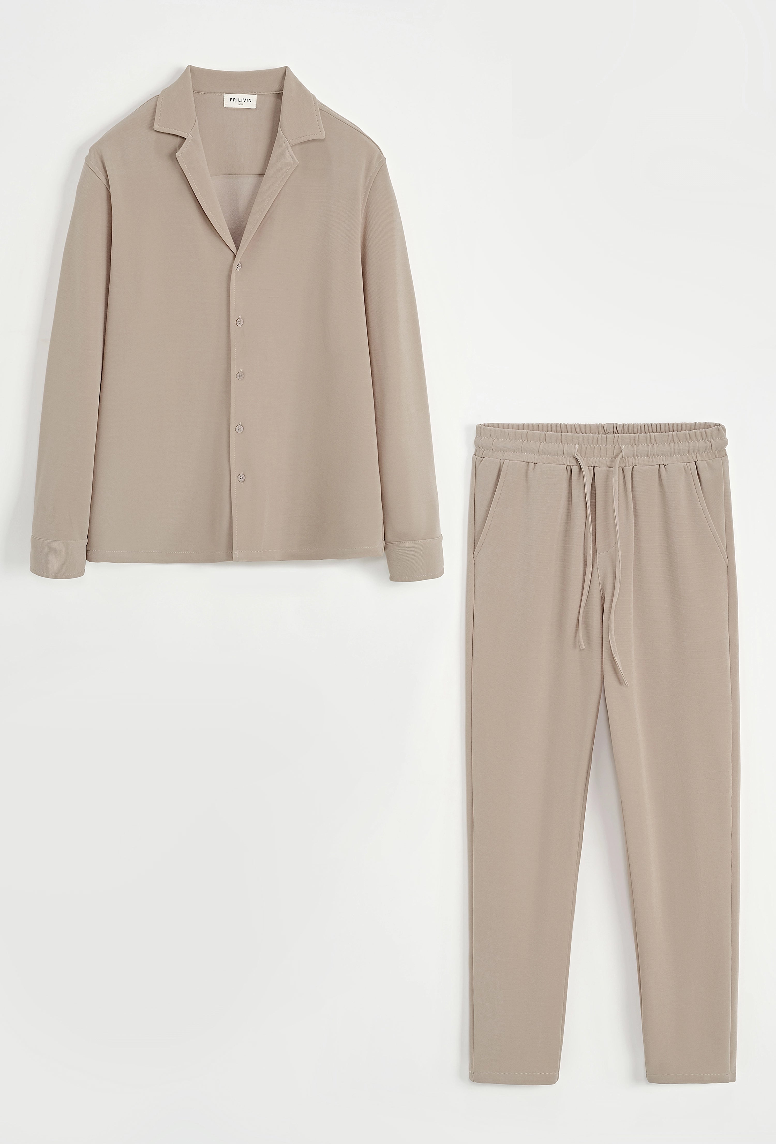 Ensemble chemise pantalon uni oversize