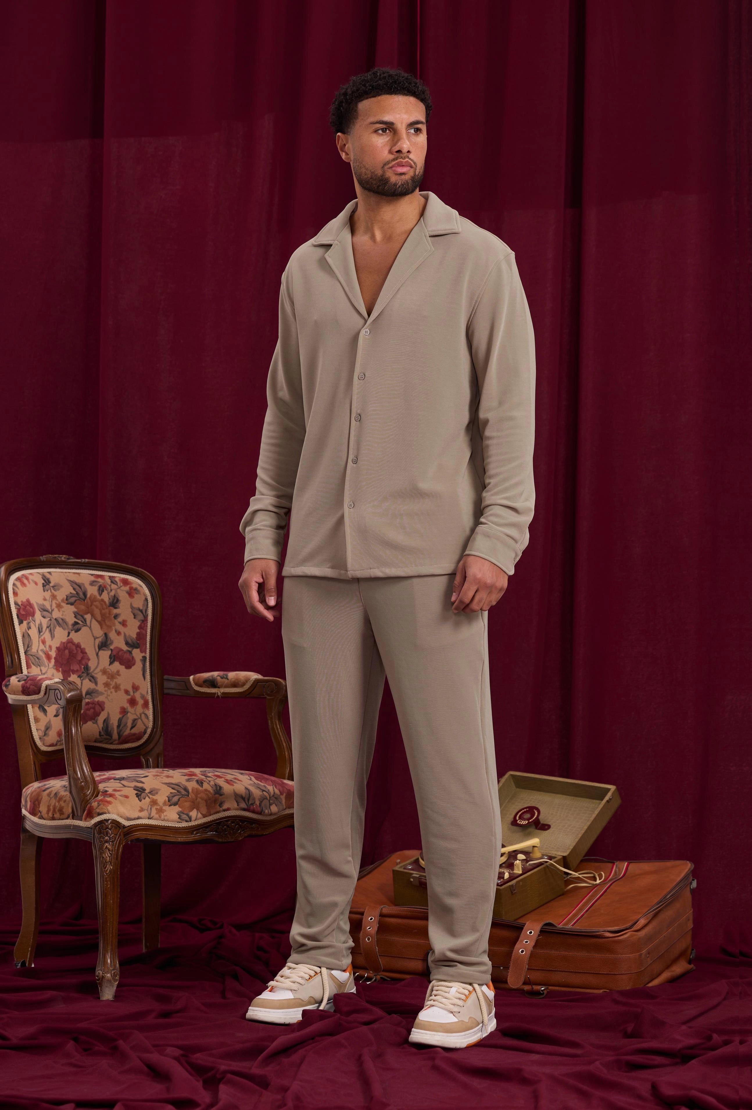 Ensemble chemise pantalon uni oversize