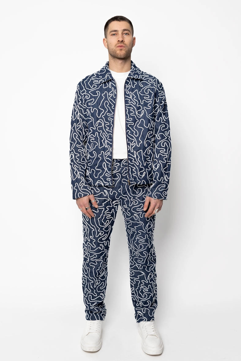 Ensemble pantalon jean à fermeture eclair