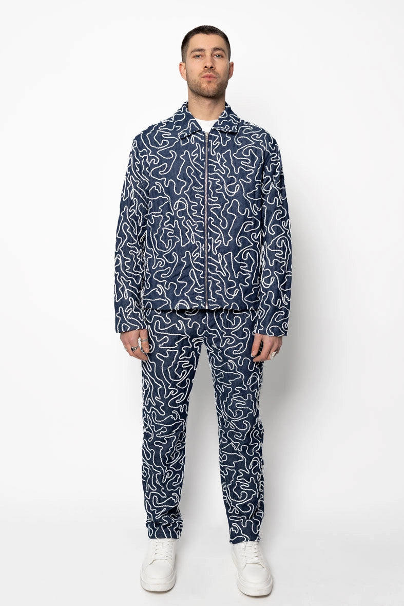 Ensemble pantalon jean à fermeture eclair