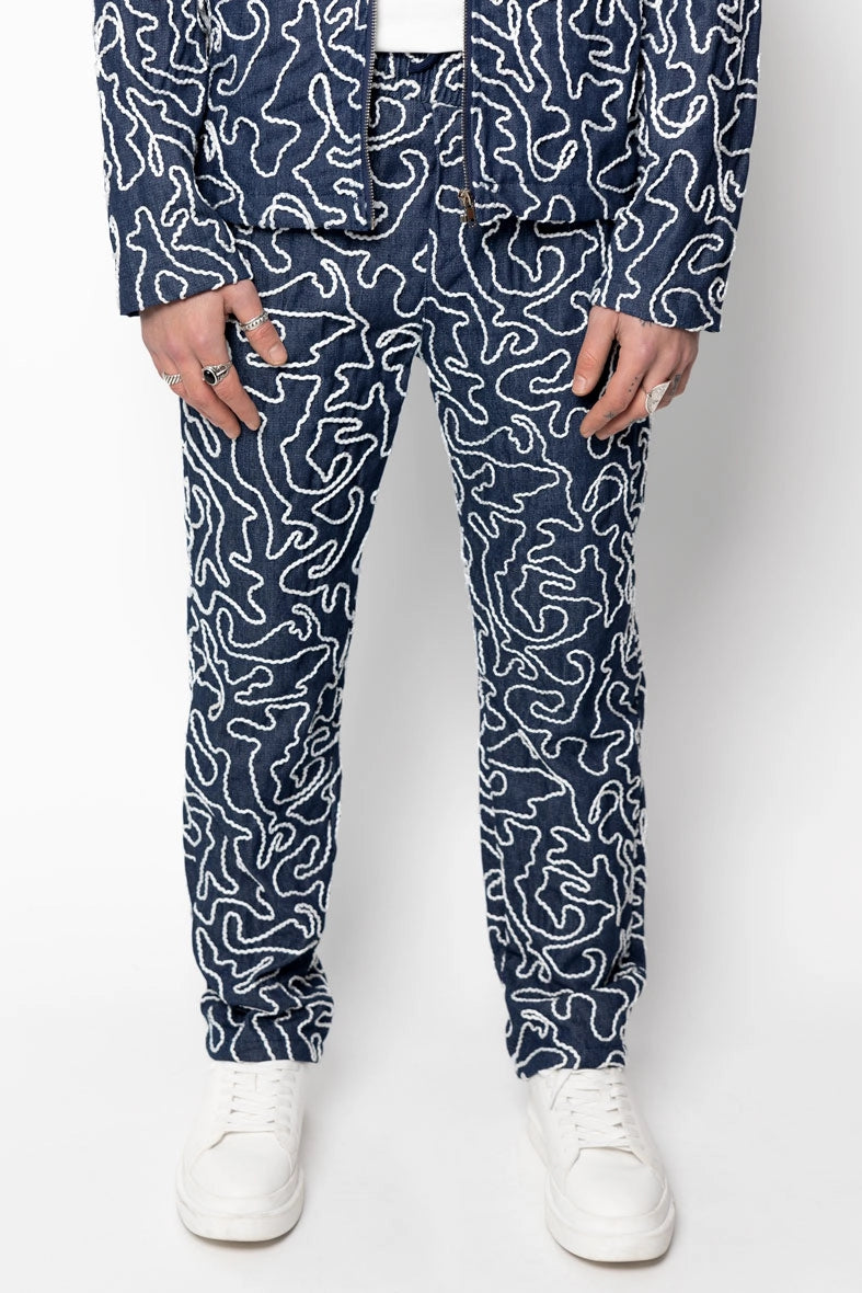 Ensemble pantalon jean à fermeture eclair