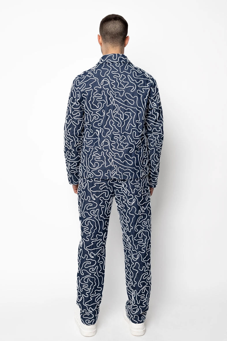 Ensemble pantalon jean à fermeture eclair