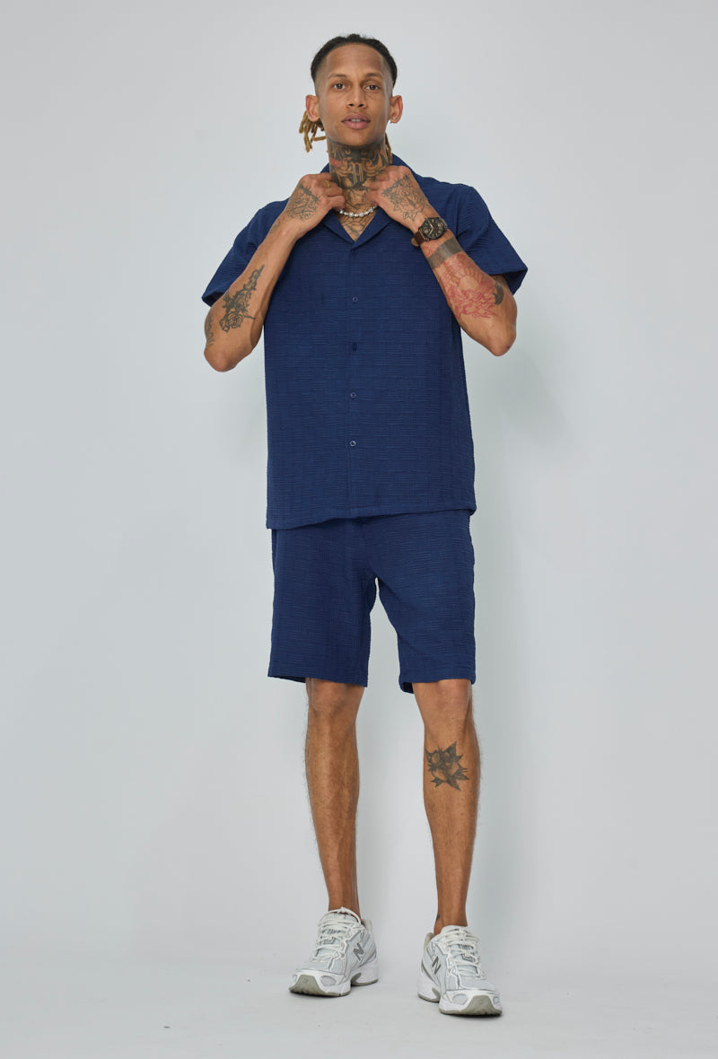 Ensemble chemise short texturé