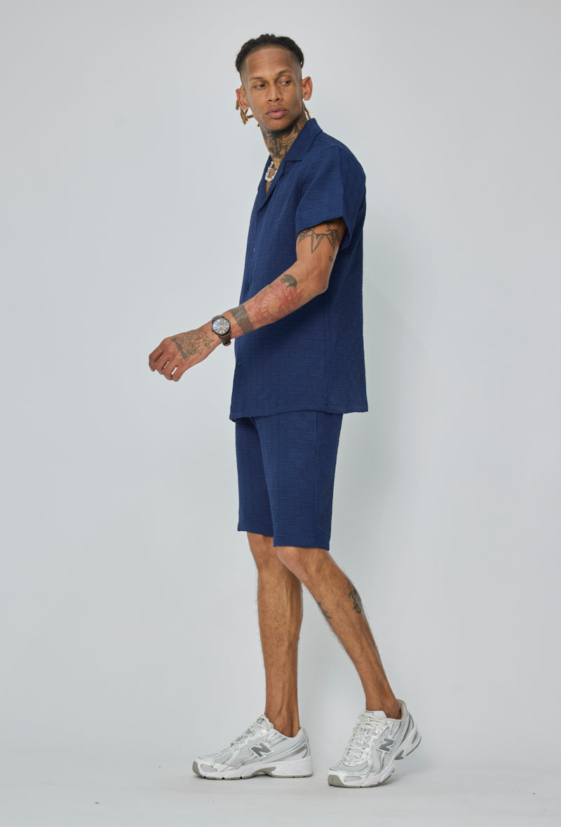 Ensemble chemise short texturé