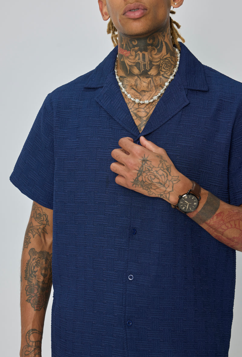 Ensemble chemise short texturé