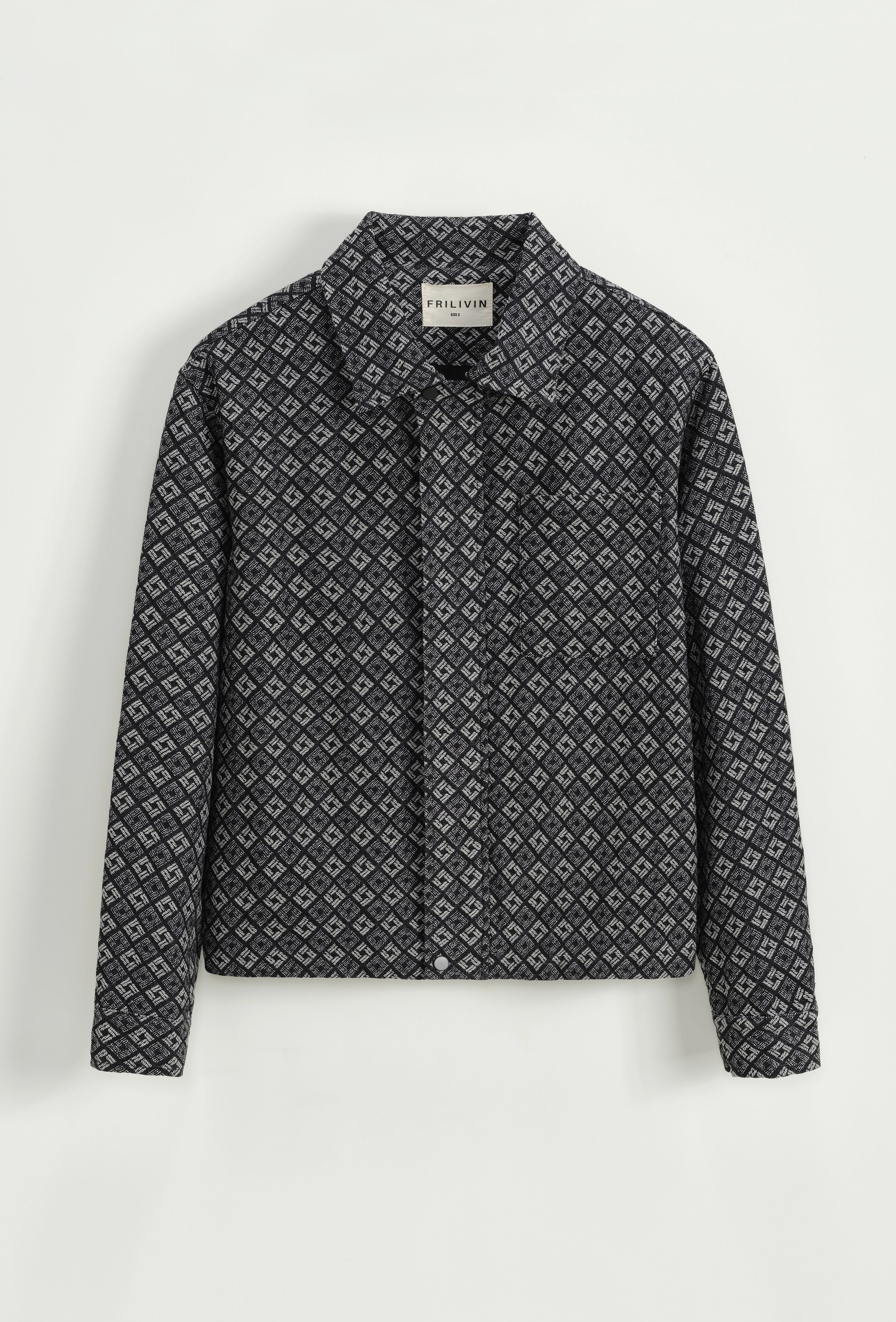 Veste à col chemise avec des motifs réguliers