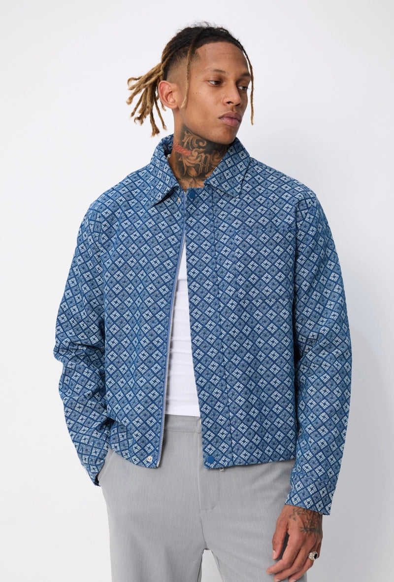 Veste à col chemise avec des motifs réguliers