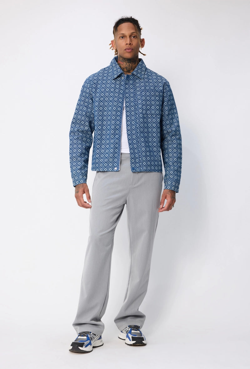 Veste à col chemise avec des motifs réguliers