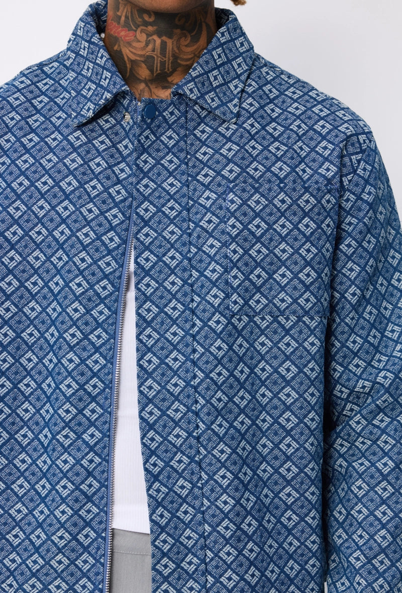Veste à col chemise avec des motifs réguliers