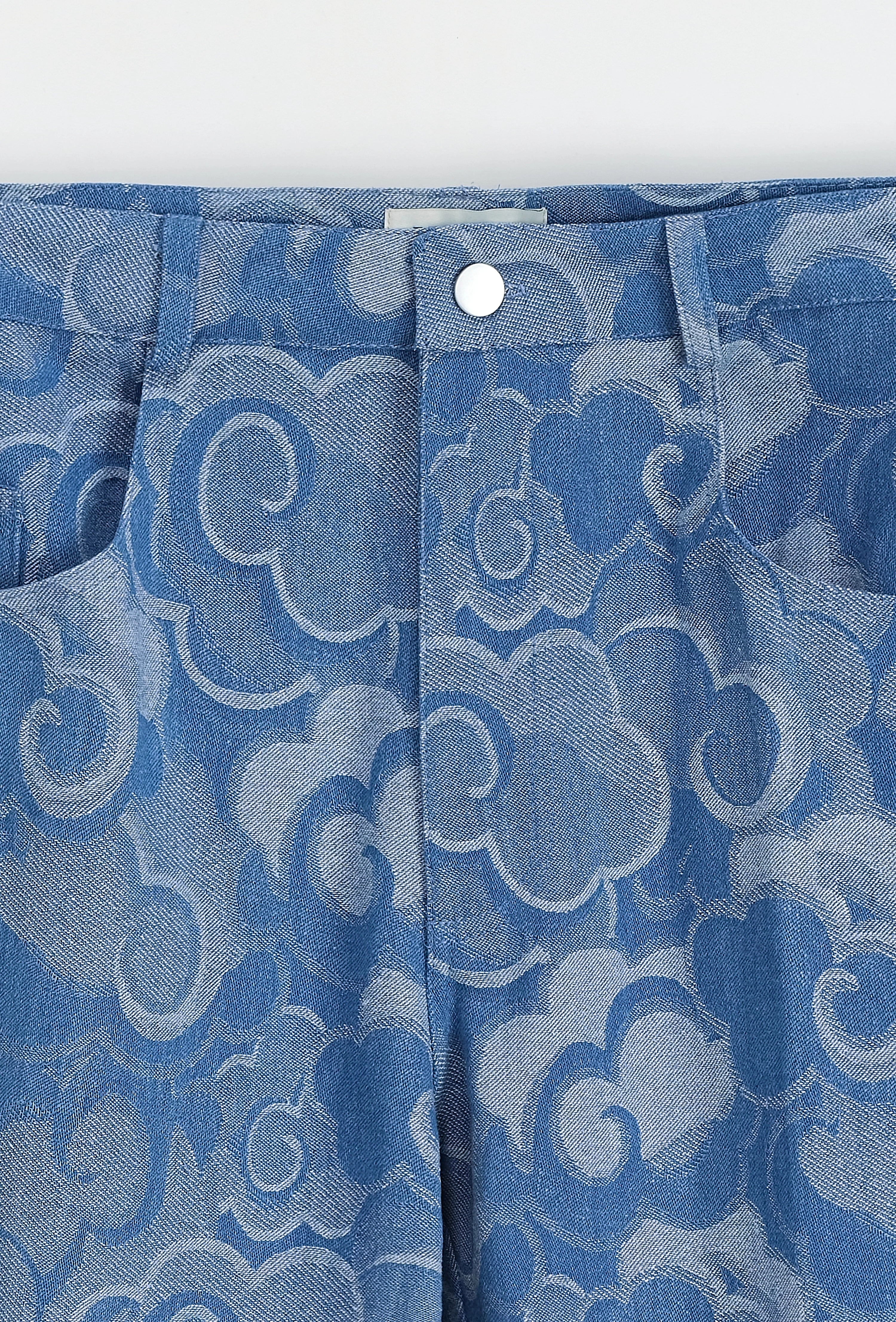 Ensemble veste et pantalon en jean à motif fleuri