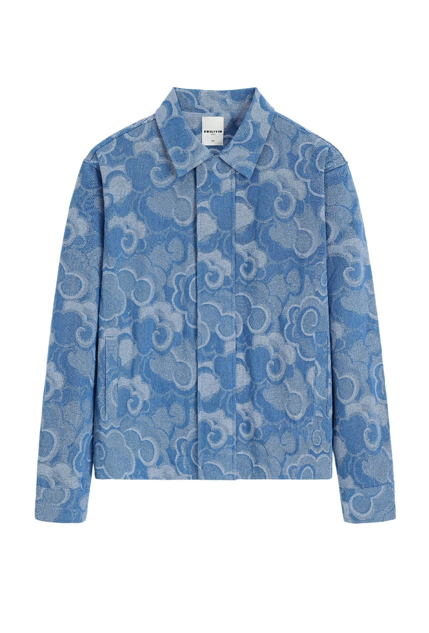 Ensemble veste et pantalon en jean à motif fleuri