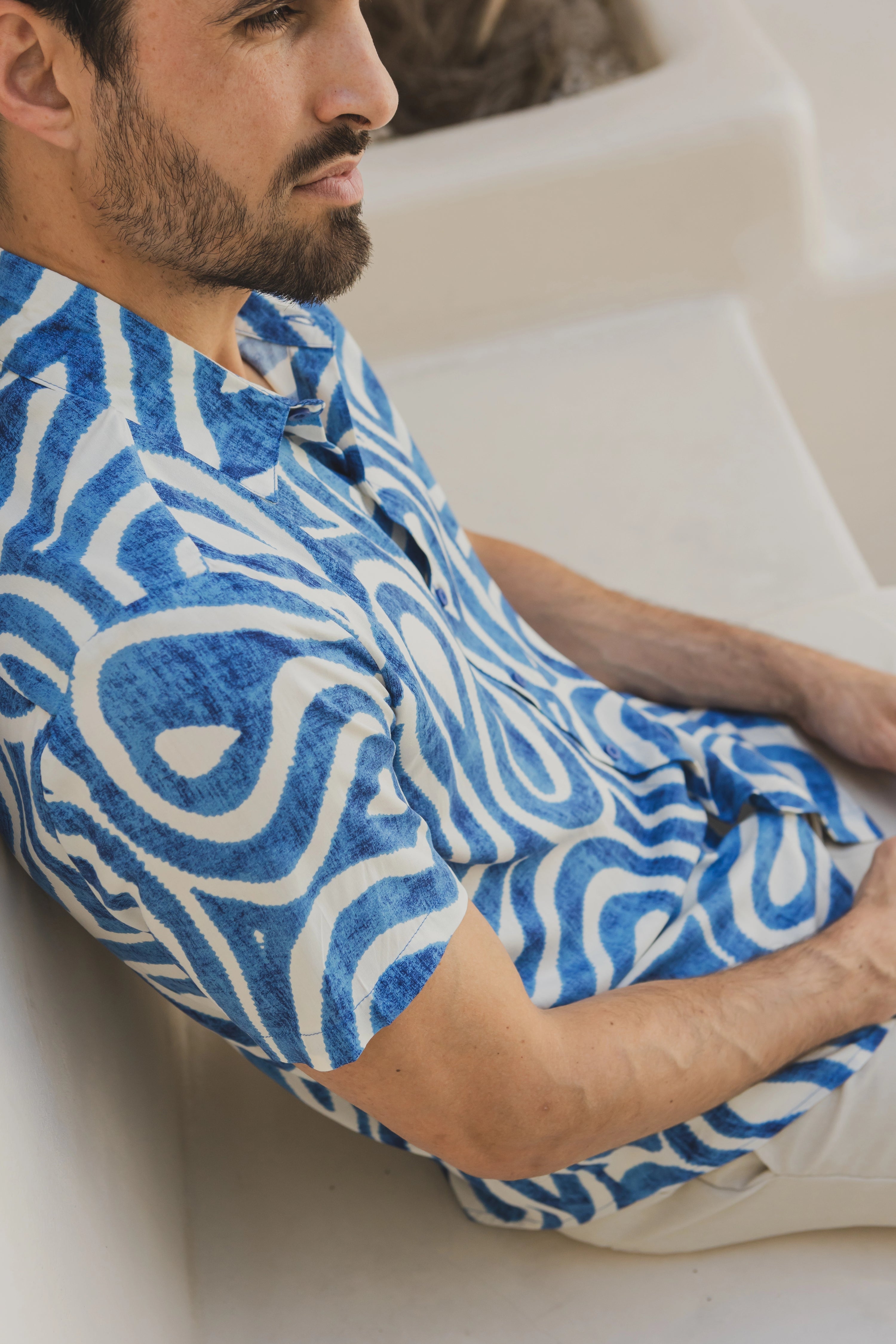 Chemise à manches courtes à motif