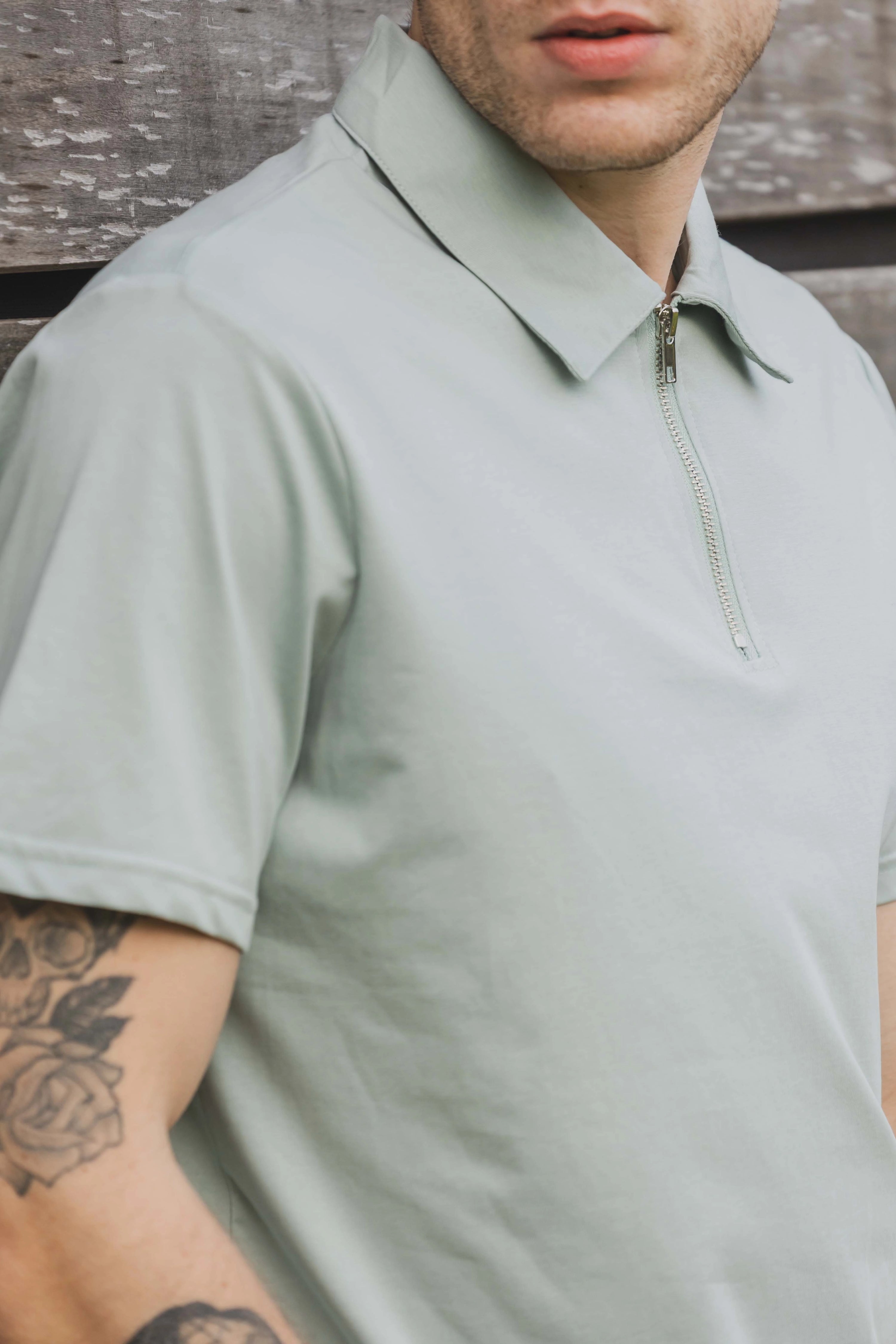 Polo à manches courtes avec col zippé